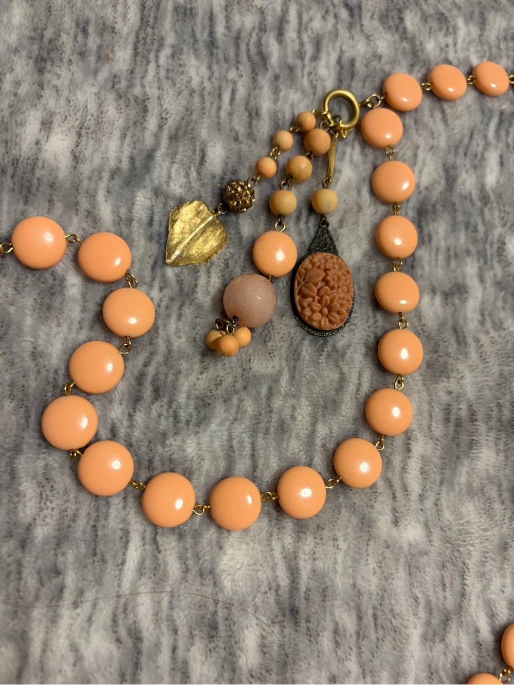David Aubrey Peach Statement Necklace